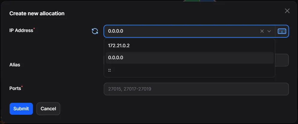 Pelican Node Create Allocation IP