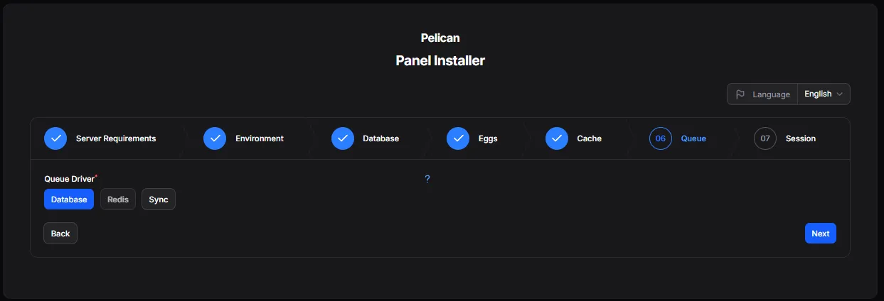 Pelican Installer Queue Settings