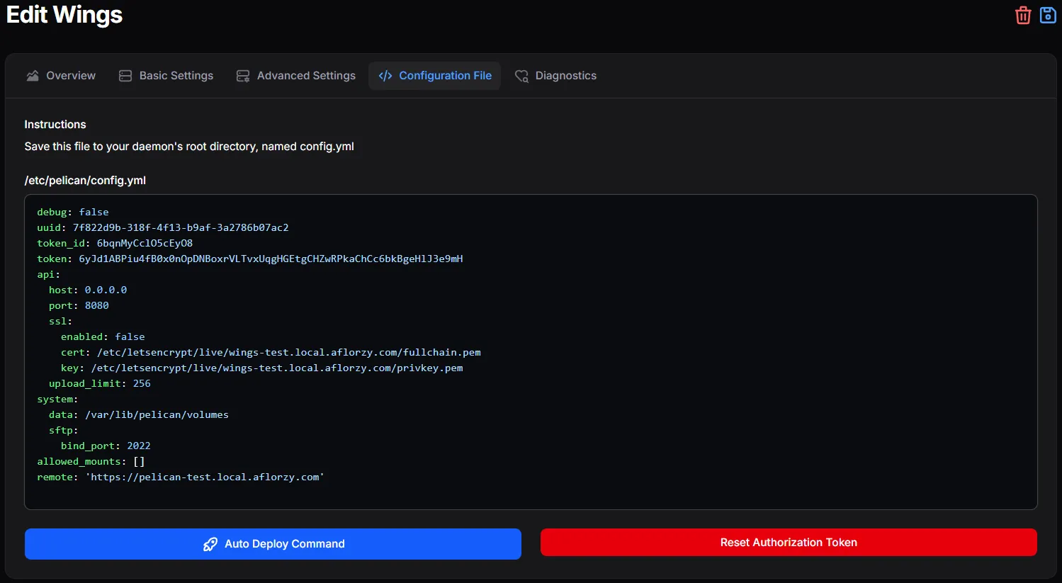Pelican Nodes Configuration File