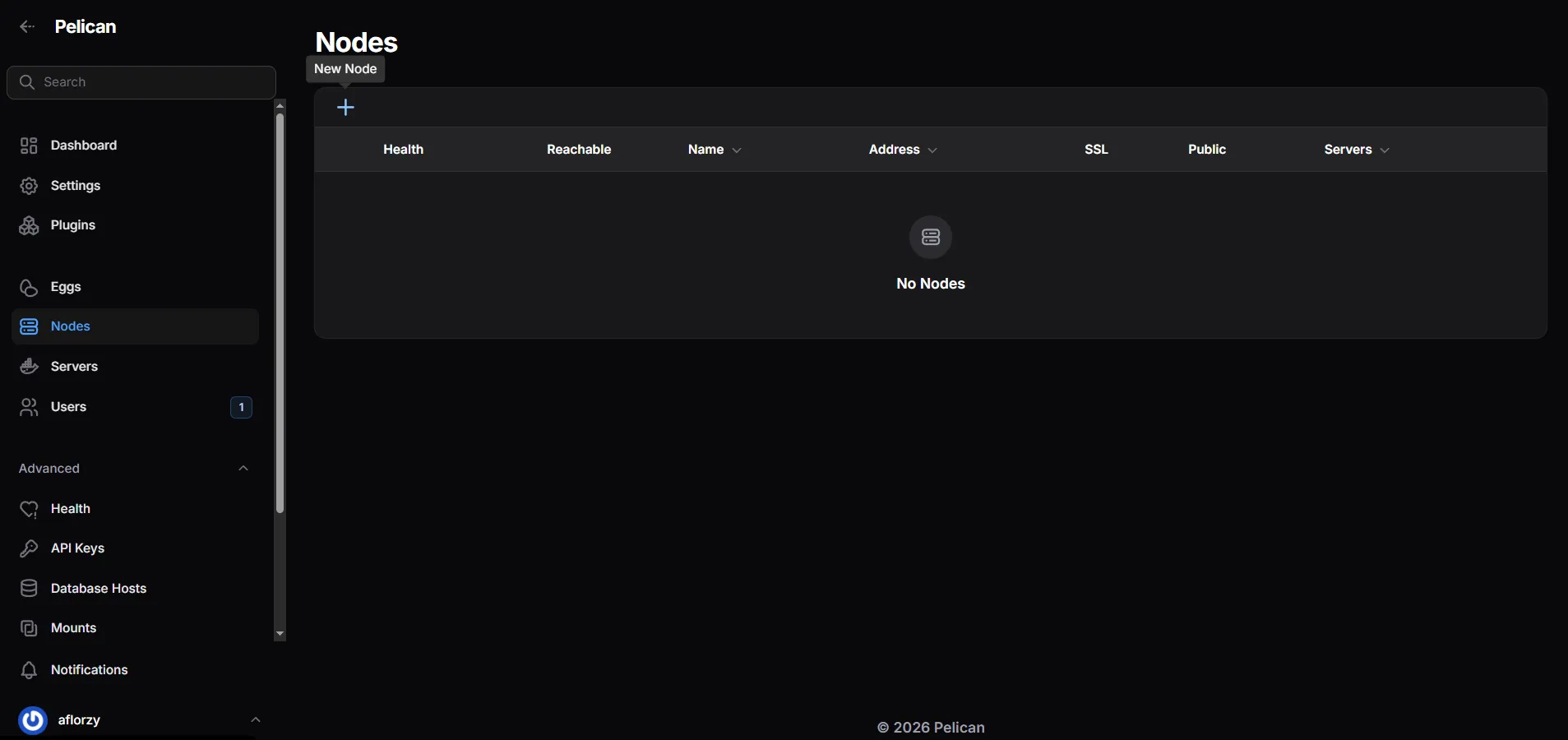 Pelican Nodes Tab Empty